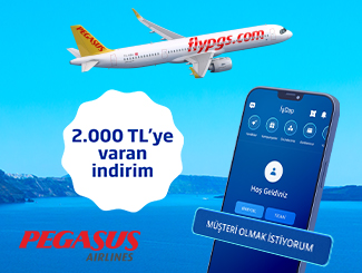 Pegasus Uçak Bileti Alımlarında 2.000 TL İndirim
